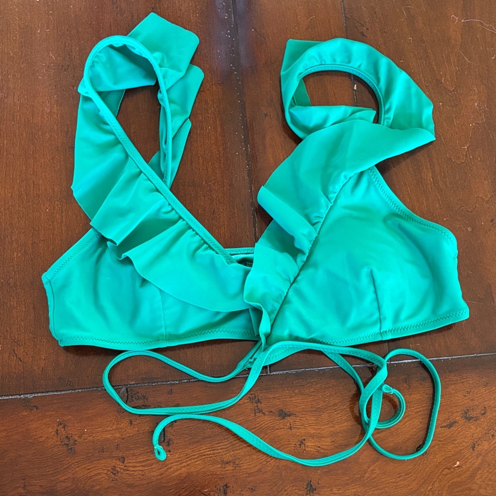 Aerie Green Wrap Bikini Top